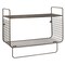 mDesign 2 Tier Storage Organizer Bath Shelf with Towel Bar, Wall Mount